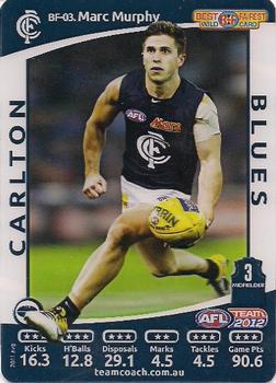 2012 Team Zone AFL Team - Best & Fairest Wildcards #BF-03 Marc Murphy Front